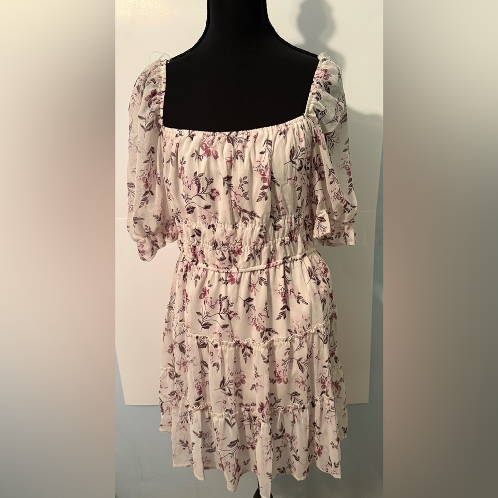 Trixxi Cream Floral Mini Dress